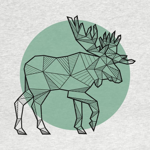 Moose / Elk - Geometric Animals by alcateiaart